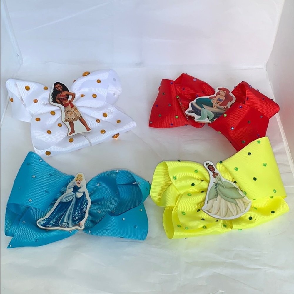 4pc Handcrafted Disney Princess Inspired Bows